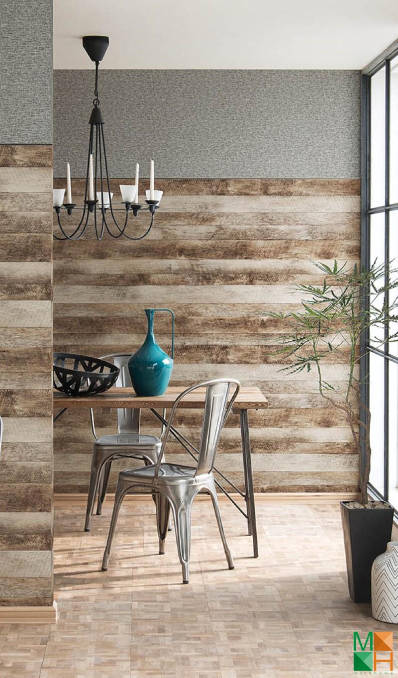 Giấy dán tường Nhật Bản giả gỗ được dán tại Mai Lâm, Đông Anh, Hà Nội P035_01_6025_6026_6563_STK13108