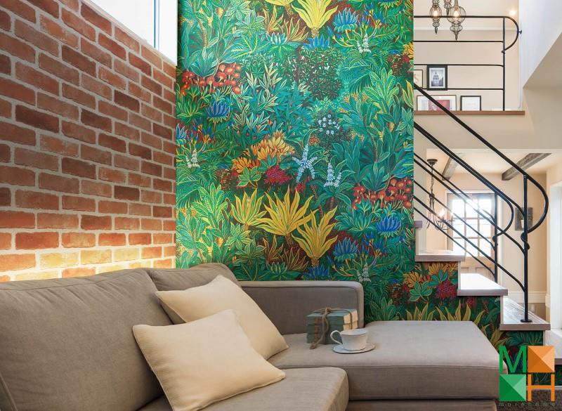 Giấy dán tường Nhật Bản giả gạch được dán tại Dục Tú, Đông Anh, Hà Nội P046_01_6056_6057_6058