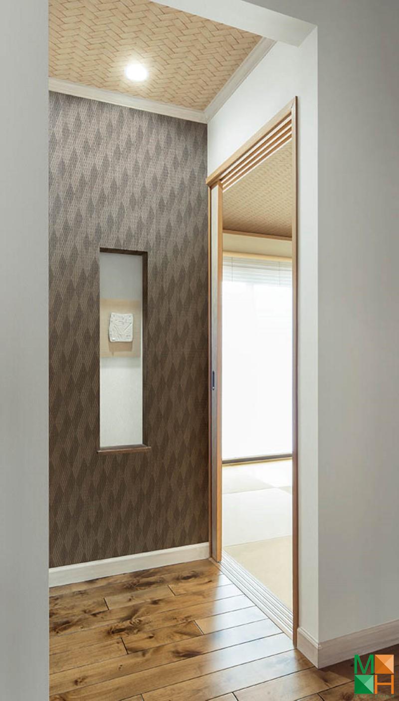 Giấy dán tường Nhật Bản phong cách hiện đại được dán tại Trôi, Hoài Đức, Hà Nội P076_01_6136_6137_6595