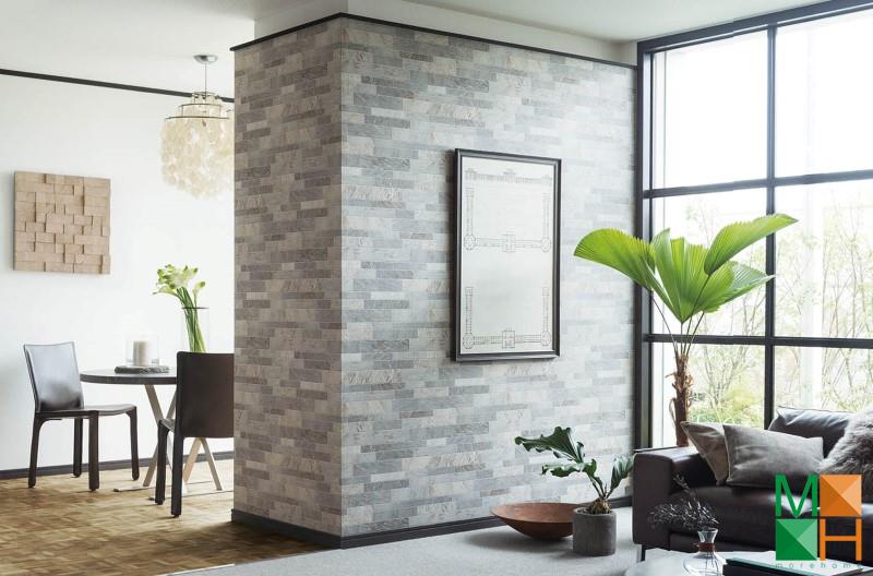 Giấy dán tường Nhật Bản giả gạch được dán tại Hải Bối, Đông Anh, Hà Nội P109_01_6226_6227_6568