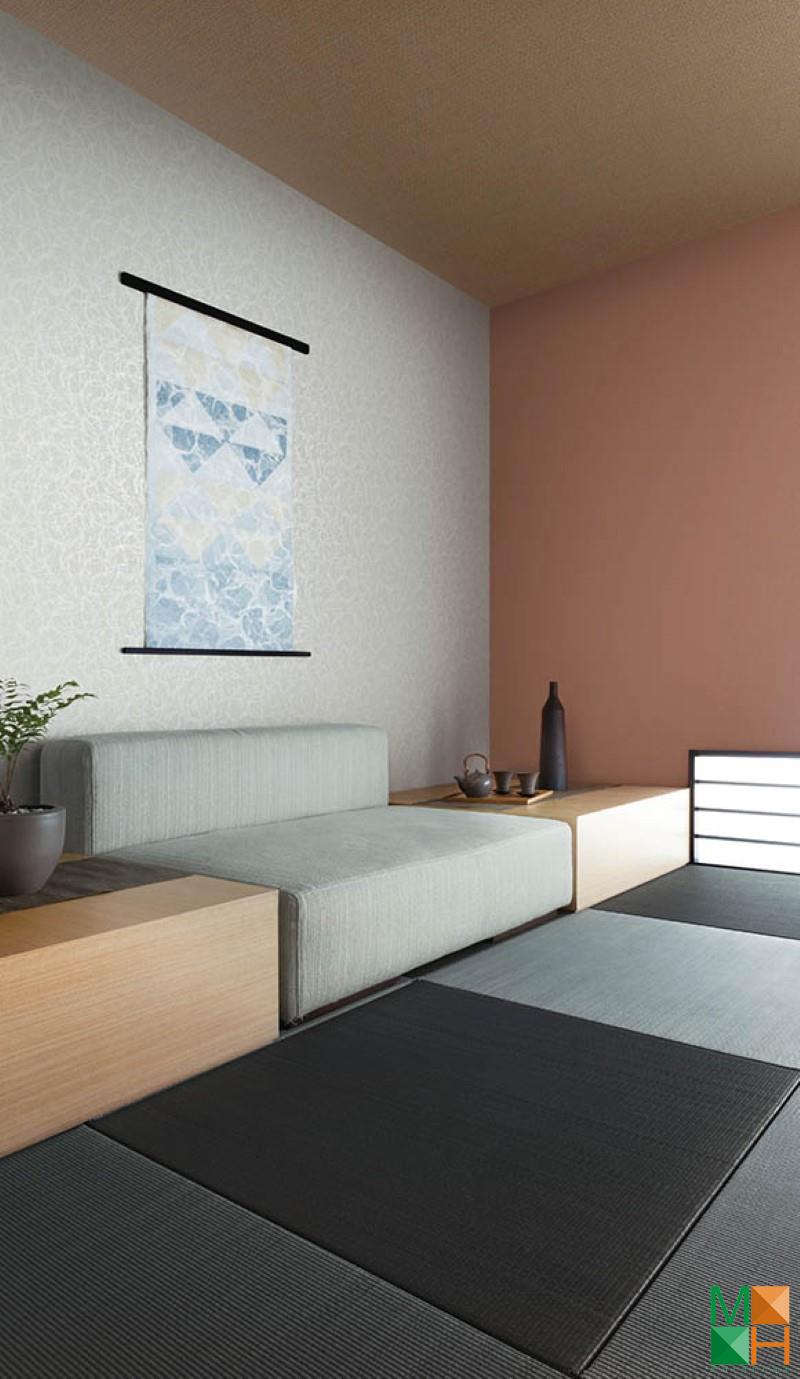 Giấy dán tường Nhật Bản phong cách hiện đại được dán tại Hồng Sơn, Mỹ Đức, Hà Nội P114_01_6234_6235_6597