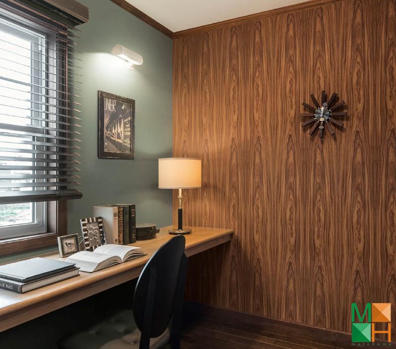 Giấy dán tường Nhật Bản giả gỗ được dán tại Thụy Lâm, Đông Anh, Hà Nội P128_02_6275_6276_6582