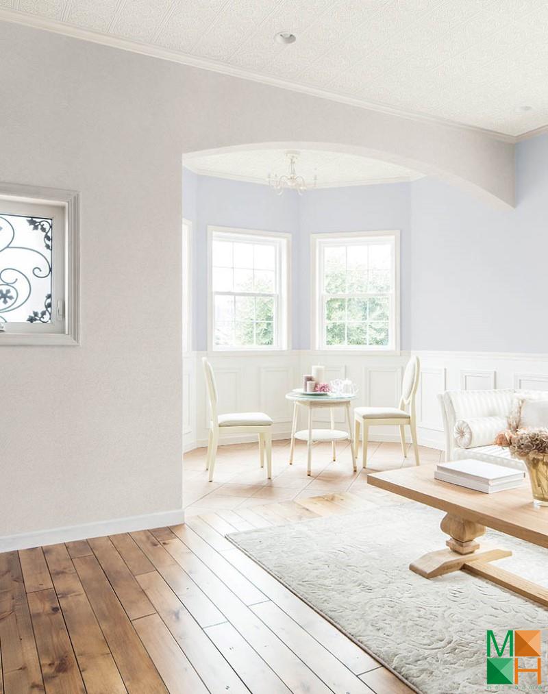 Giấy dán tường Nhật Bản đơn sắc được dán tại Thụy Hương, Chương Mỹ, Hà Nội P153_02_6334_6335_6589