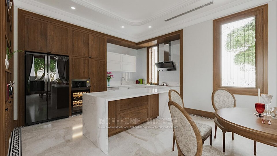 Morehome chuyên thiết kế, thi công và sản xuất các mẫu tủ bếp đẹp cho nhà chung cư, nhà phố, biệt thự tại Hà Nội, Đà Nẵng, Hải Phòng, Tp HCM cùng các tỉnh thành lân cận. Thiết kế và sản xuất tủ bếp đẹp