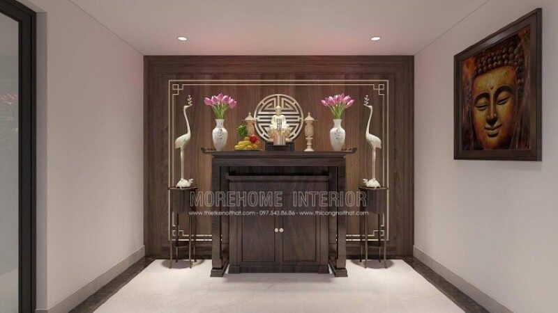 Có thể nói mẫu thiết kế phòng thờ không chỉ được gia chủ chú trọng về vị trí, cách bố trí mà còn ngay cả mẫu bàn thờ cũng là điều đáng chú ý. Là một người tôn thờ Phật Quan Âm, vì vậy lựa chọn chất liệu tủ thờ càng khiến gia chủ quan tâm, bạn có thể tham khảo mẫu tủ thờ từ chất liệu gỗ óc chó tự nhiên, một trong những loại gỗ cao cấp nổi bật với vô số lợi thế từ độ bền, vân 3D đẹp mắt, màu sắc trang nhã.