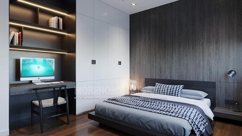 Thiết kế phòng ngủ con trai gỗ công nghiệp An Cường hiện đại đẹp sang trọng.