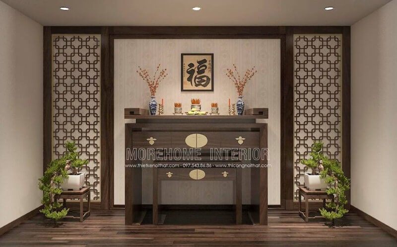Thiết kế nội thất phòng thờ đẹp, sang trọng tại Gamuda.